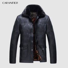 Load image into Gallery viewer, CARANFIER New Winter Motorcycle male Leather Jacket Men Windbreaker PU Jackets Male Outwear Warm PU Baseball Jackets Size 4XL