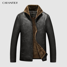 Load image into Gallery viewer, CARANFIER New Winter Motorcycle male Leather Jacket Men Windbreaker PU Jackets Male Outwear Warm PU Baseball Jackets Size 4XL